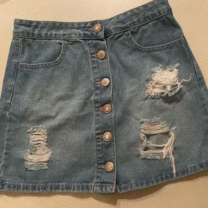Forever 21 Blue Jean Mini Skirt, Size Small